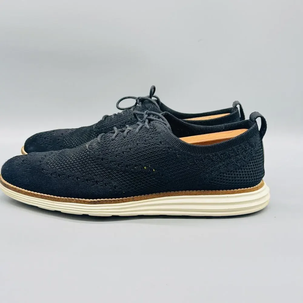 Cole Haan Shoes Mens 10.5 Black OriginalGrand Stitchlite Wingtip Oxford Dress